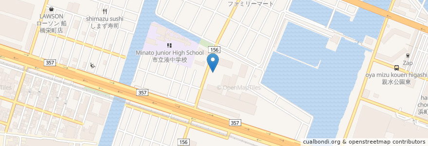 Mapa de ubicacion de マツモトキヨシ en 日本, 千葉県, 船橋市.