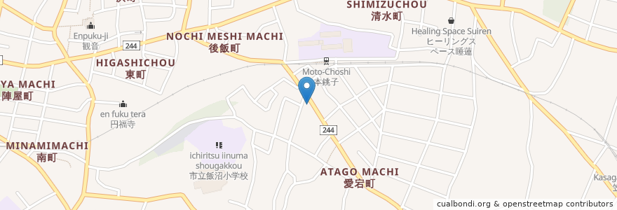 Mapa de ubicacion de 浅間湯(廃業) en Japón, Prefectura De Chiba, 銚子市.