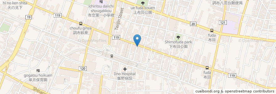 Mapa de ubicacion de Hero’s steak house en ژاپن, 東京都, 調布市.