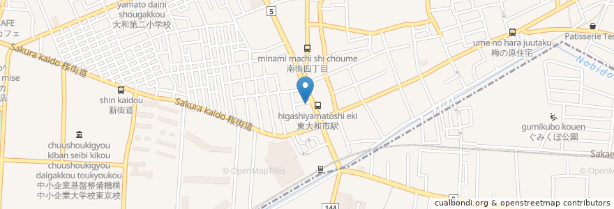 Mapa de ubicacion de ファーミック薬局 en اليابان, 東京都, 東大和市.