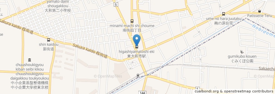 Mapa de ubicacion de 麺匠和蔵 en 일본, 도쿄도, 東大和市.