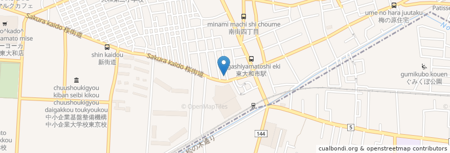 Mapa de ubicacion de 主婦のお弁当屋 en Jepun, 東京都, 東大和市.
