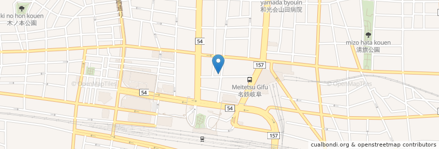 Mapa de ubicacion de 備長吉兆や en اليابان, 岐阜県, 岐阜市.