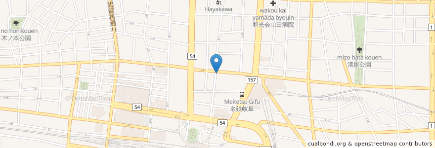 Mapa de ubicacion de 天てん en Japón, Prefectura De Gifu, 岐阜市.