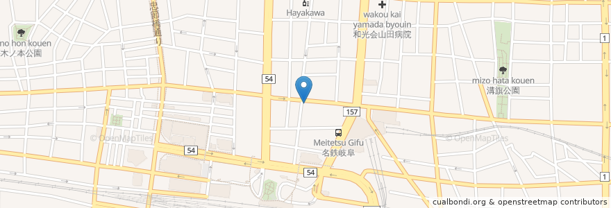 Mapa de ubicacion de 風林火山 en 日本, 岐阜県, 岐阜市.