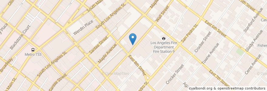 Mapa de ubicacion de Poppy + Rose en ایالات متحده آمریکا, کالیفرنیا, Los Angeles County, لوس آنجلس.