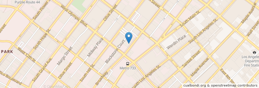 Mapa de ubicacion de Zinque en 미국, 캘리포니아주, Los Angeles County, 로스앤젤레스.