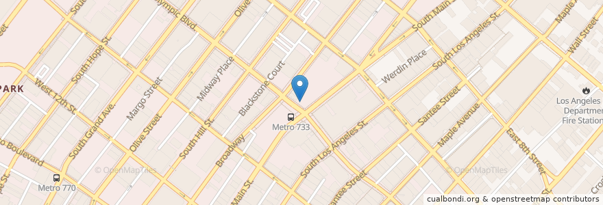 Mapa de ubicacion de Dune Downtown en United States, California, Los Angeles County, Los Angeles.