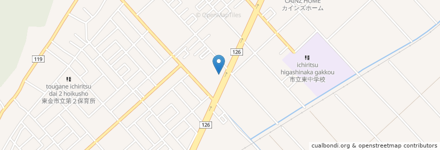 Mapa de ubicacion de はま寿司 東金店 en Japan, 千葉県, 東金市.