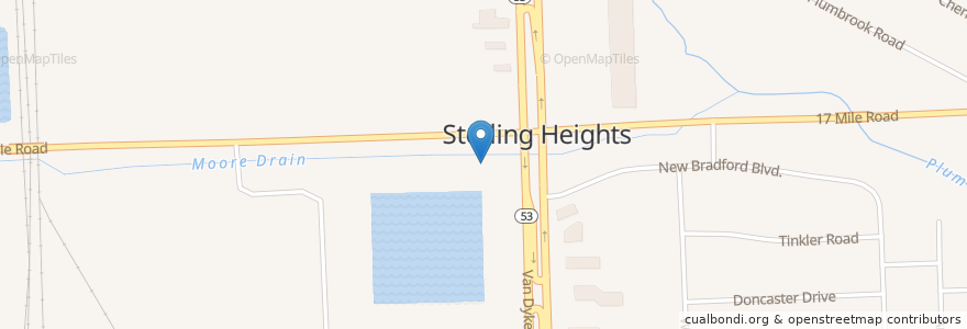 Mapa de ubicacion de Sterling heights Fire station 1 en الولايات المتّحدة الأمريكيّة, ميشيغان, Macomb County, Sterling Heights.