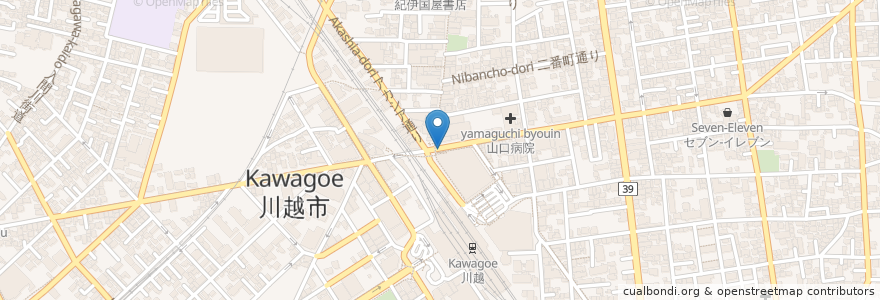 Mapa de ubicacion de 郵便ポスト en 日本, 埼玉県, 川越市.