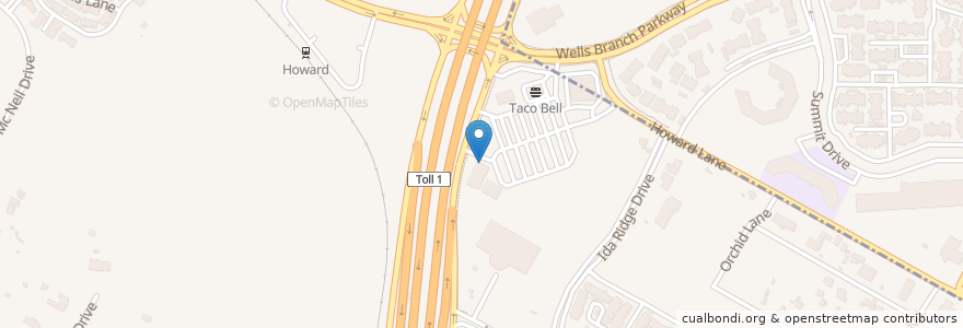 Mapa de ubicacion de Pizza Hut en Vereinigte Staaten Von Amerika, Texas, Travis County, Austin.