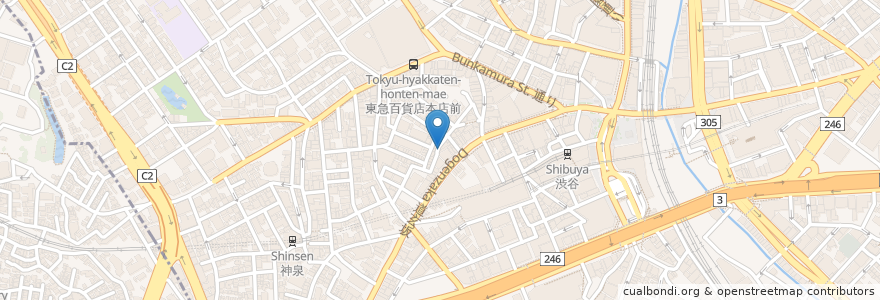 Mapa de ubicacion de とりかつ チキン en 日本, 東京都, 渋谷区.