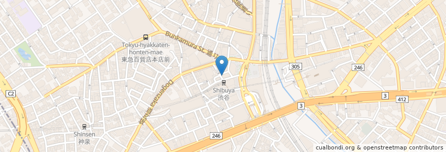 Mapa de ubicacion de らあめん渋英 en Jepun, 東京都, 渋谷区.