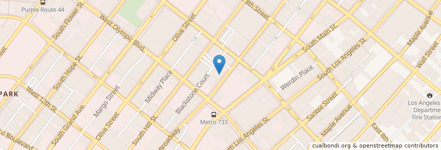 Mapa de ubicacion de Upstairs at Ace Hotel en ایالات متحده آمریکا, کالیفرنیا, Los Angeles County, لوس آنجلس.