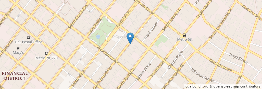 Mapa de ubicacion de Mezcalero DTLA en United States, California, Los Angeles County, Los Angeles.