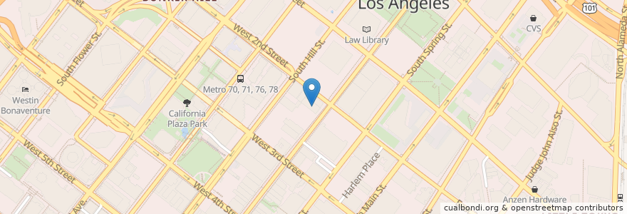 Mapa de ubicacion de Birds and Bees en Stati Uniti D'America, California, Los Angeles County, Los Angeles.
