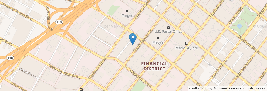 Mapa de ubicacion de Bar and Kitchen en Amerika Birleşik Devletleri, Kaliforniya, Los Angeles County, Los Angeles.