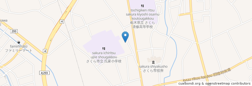 Mapa de ubicacion de 妙福寺 en 日本, 栃木県, さくら市.