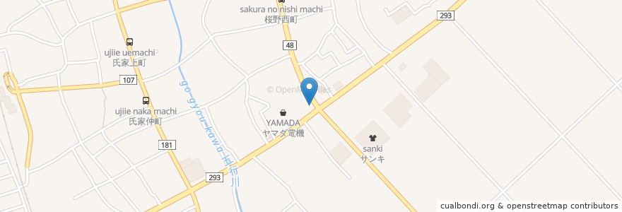 Mapa de ubicacion de 食事処 金太楼 en ژاپن, 栃木県, さくら市.