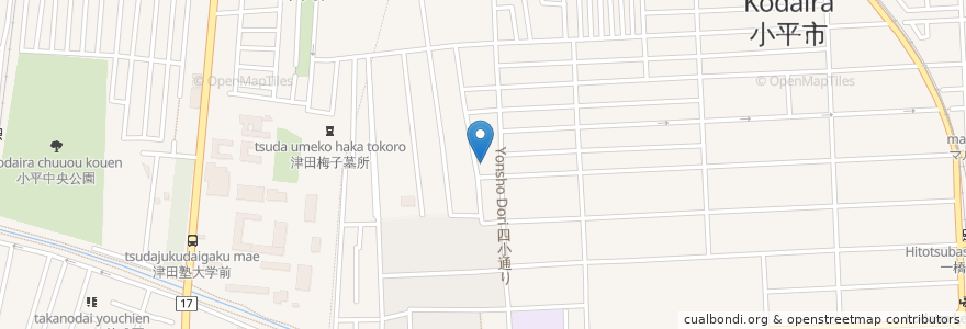 Mapa de ubicacion de 消防団第二分団倉庫 en اليابان, 東京都, 小平市.