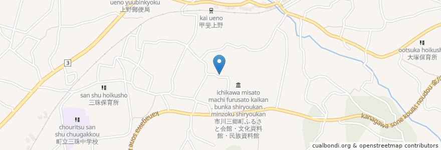 Mapa de ubicacion de 蹴裂神社 en اليابان, 山梨県, 西八代郡, 市川三郷町.