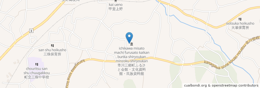 Mapa de ubicacion de 市川三郷町ふるさと会館 en Giappone, Prefettura Di Yamanashi, 西八代郡, 市川三郷町.
