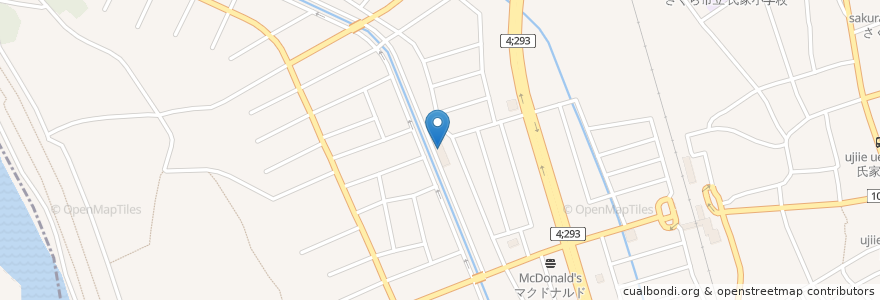 Mapa de ubicacion de さくら産院 en Japonya, 栃木県, さくら市.