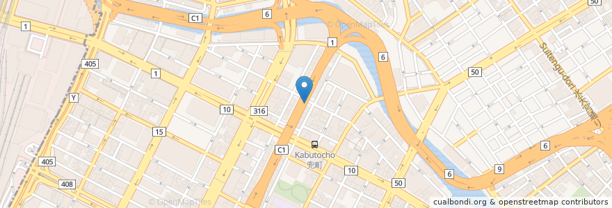 Mapa de ubicacion de D入口 en 日本, 東京都, 中央区.