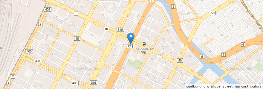 Mapa de ubicacion de A入口 en 일본, 도쿄도, 中央区.