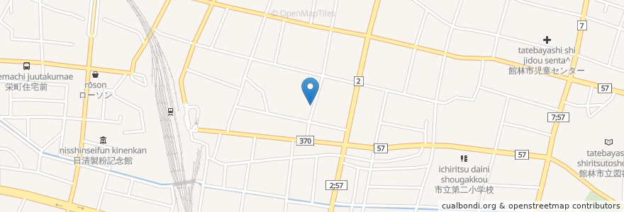 Mapa de ubicacion de 曲り角 en Япония, Гумма, 館林市.