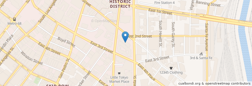 Mapa de ubicacion de Sushi Gen en アメリカ合衆国, カリフォルニア州, Los Angeles County, ロサンゼルス.