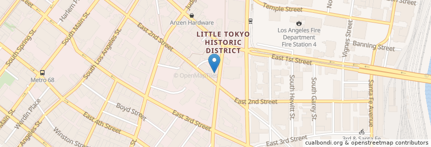 Mapa de ubicacion de Prime Pizza en 미국, 캘리포니아주, Los Angeles County, 로스앤젤레스.