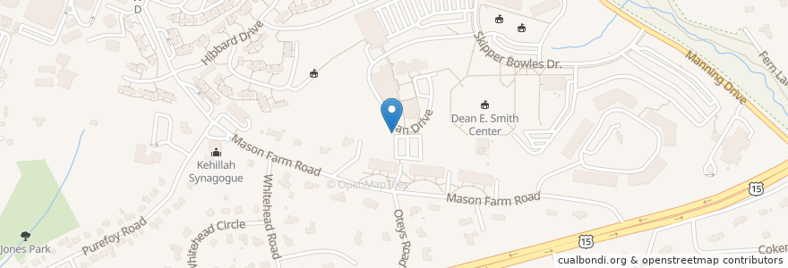 Mapa de ubicacion de Business School en アメリカ合衆国, ノースカロライナ州, Orange County, Chapel Hill.