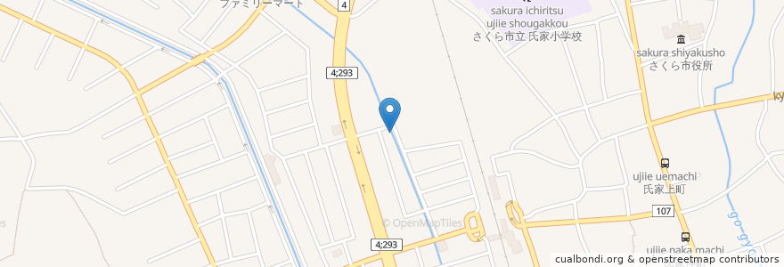 Mapa de ubicacion de 卯の里公民館 en Japan, 栃木県, さくら市.