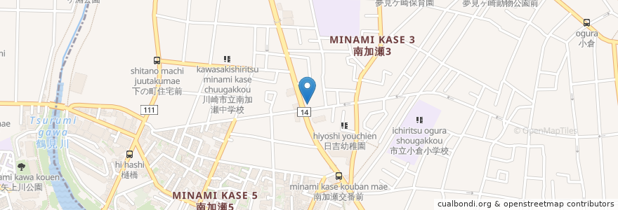 Mapa de ubicacion de 大盛苑 en Япония, Канагава, Кавасаки, Саиваи.