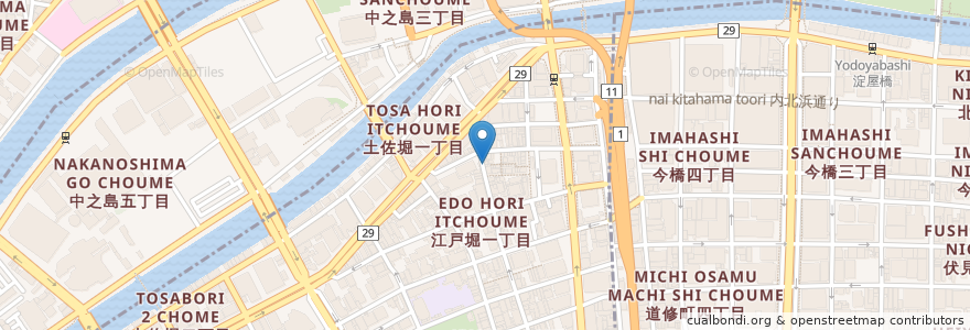Mapa de ubicacion de のざき en 일본, 오사카부, 오사카, 기타구, 西区.