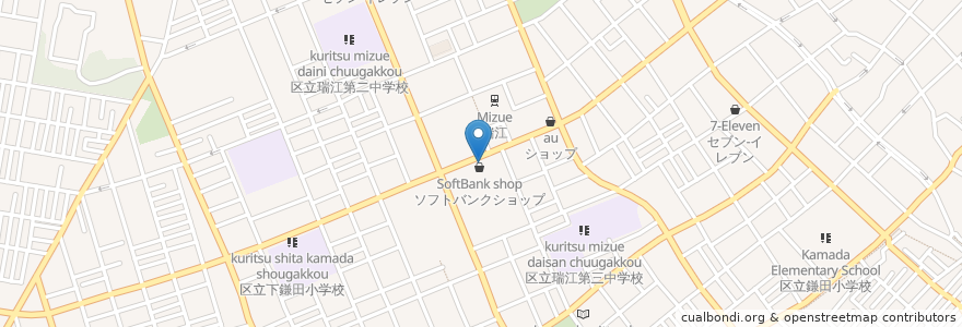 Mapa de ubicacion de 三菱UFJ銀行 en Japan, Tokyo, Edogawa.