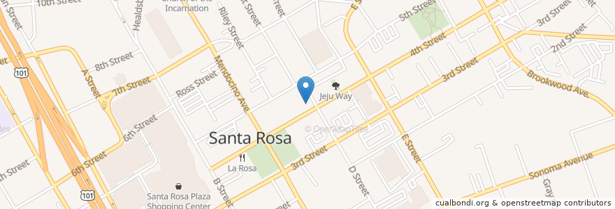 Mapa de ubicacion de JoJo Restaurant and Sushi Bar en États-Unis D'Amérique, Californie, Sonoma County, Santa Rosa.