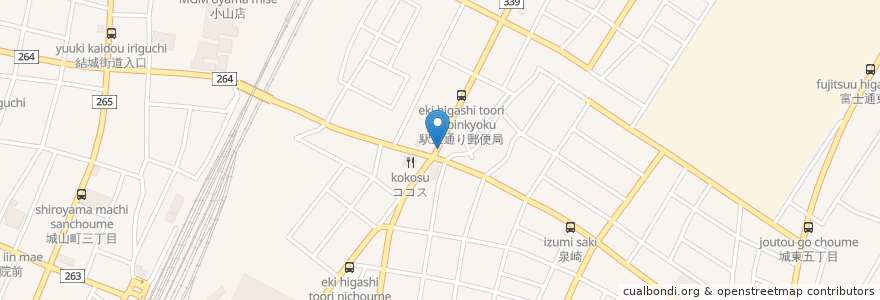 Mapa de ubicacion de Oyama en Japão, 栃木県, 小山市.