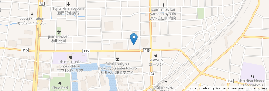 Mapa de ubicacion de カトリック福井教会 en Giappone, Prefettura Di Fukui, 福井市.