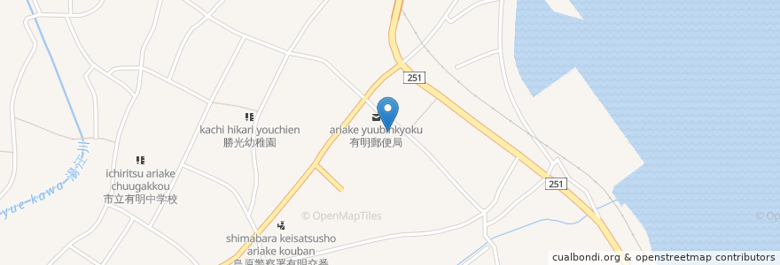 Mapa de ubicacion de ふれあいの郷;美人の湯 en Jepun, 長崎県, 島原市.