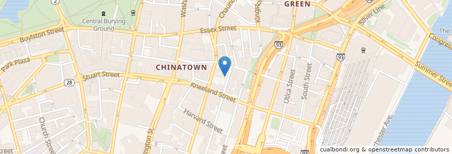 Mapa de ubicacion de China Pearl Restaurant en États-Unis D'Amérique, Massachusetts, Suffolk County, Boston.