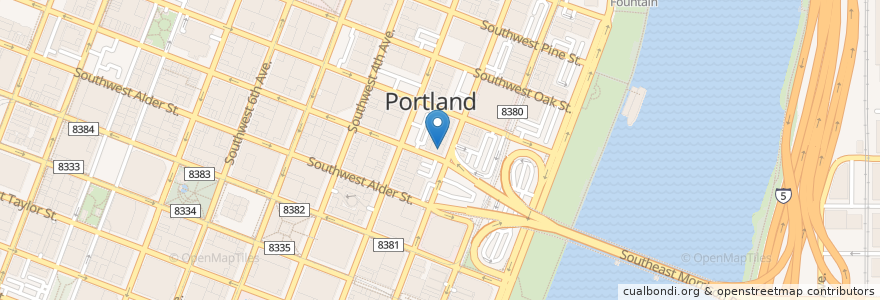 Mapa de ubicacion de Mama Mia en Vereinigte Staaten Von Amerika, Oregon, Portland, Multnomah County.