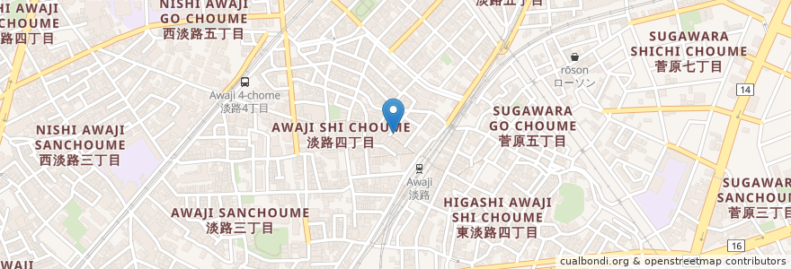 Mapa de ubicacion de ライオンカレー en Япония, Осака, 大阪市, 東淀川区.