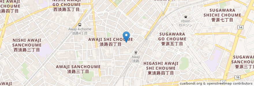 Mapa de ubicacion de 味噌麺処 豆醤 en 日本, 大阪府, 大阪市, 東淀川区.
