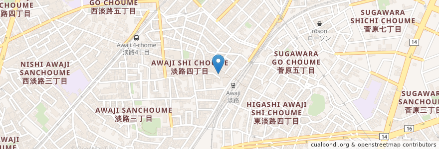 Mapa de ubicacion de 炉路裏 ごっつ en Japan, Osaka Prefecture, Osaka, Higashiyodogawa Ward.