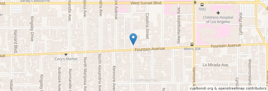 Mapa de ubicacion de Melrose Cafe en Amerika Birleşik Devletleri, Kaliforniya, Los Angeles County, Los Angeles.