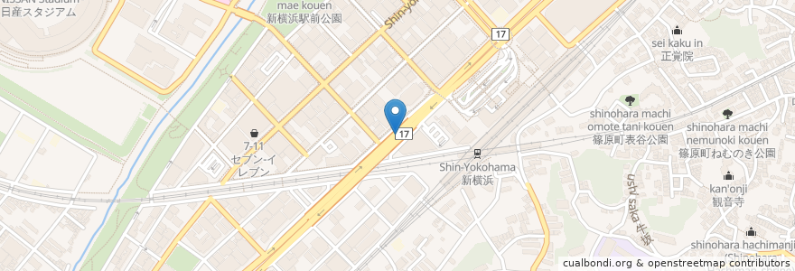 Mapa de ubicacion de 新横浜駅第四自転車駐車場 en Jepun, 神奈川県, 横浜市, 港北区.