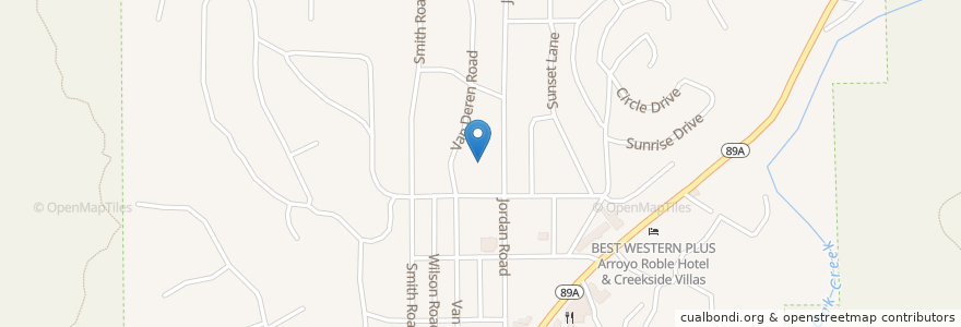 Mapa de ubicacion de Parking lot 1 en 美利坚合众国/美利堅合眾國, 亚利桑那州 / 亞利桑那州, Coconino County, Sedona.